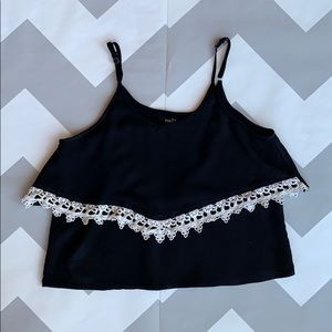 Rue 21 Black Layered Tank-top